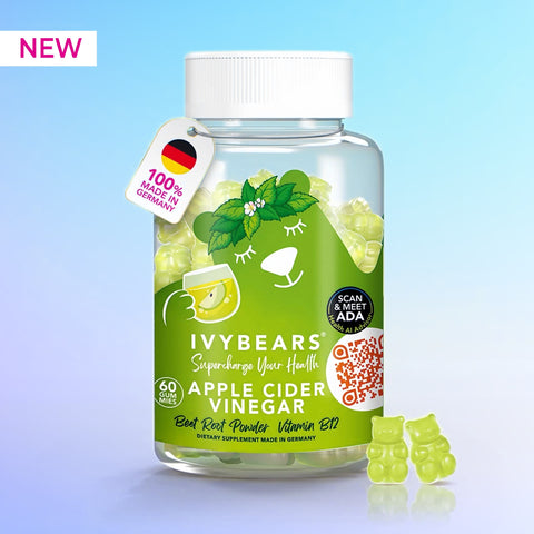 Apple Cider Vinegar Gummies – 600 mg ACV with B12, Pomegranate & Beet Root, 60 Gummies